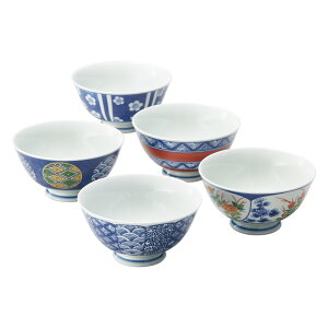 <波佐見焼>染錦文様 飯碗5客揃 20635人気 おすすめ 食品 陶器 和陶器 テーブルウェア 和皿 ※こちらの商品は、メーカーおよび委託倉庫からの発送です。