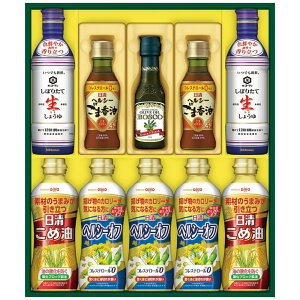 <日清オイリオ>ヘルシーオイル&キッコーマン生しょうゆギフト 人気 おすすめ 食品 調味料 油 サラダ油 揚げ油 炒めもの 食用油 ※こちらの商品は、メーカーおよび委託倉庫からの発送で