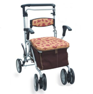 (島製作所) 楽歩 デュオST シルバーカー 押し車 ボックスタイプ 介護 高齢者 買い物 カゴ載せ機能 イス付 座れる 折りたたみ可能 フローラルBE フローラルNB 父の日 母の日 敬老の日