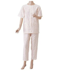 (神戸生絲) 婦人用 楽らくガーゼパジャマ半袖 No.900 サイズ S M L 綿100％ 女性 レディース ルームウェア ねまき 上下 介護 高齢者