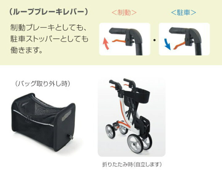 楽天市場】(カワムラサイクル) 歩行器 歩行車 KW40 (抑速ブレーキ無し 