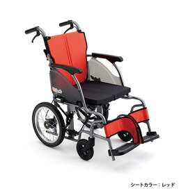 (ミキ) 車椅子 軽量 モジュール CRT-2-CZ カルッタ Carutta 介助式 コンパクト ノーパンクタイヤ仕様 スリム 折り畳み可能 耐荷重100kg 座幅40/42/44cm(座幅調節可能) 紺/レッド/ブルー MiKi クッション付