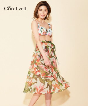 【Coralveil】LilyGardenノンワイヤーダブルアップビキニM1/M2/L1水着みずぎミズギビキニレディース水着