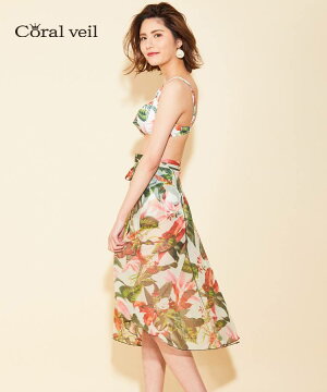【Coralveil】LilyGardenノンワイヤーダブルアップビキニM1/M2/L1水着みずぎミズギビキニレディース水着
