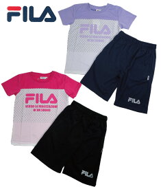 Tスーツ 上下セット フィラ《FILA》女の子 Tシャツ　短パン　ジュニア　セットアップ トレーニングウエア半袖Tシャツ・ハーフパンツ 女児 ジュニア上下セット　J2413