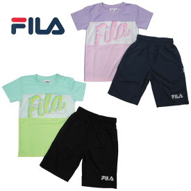 Tスーツ 上下セット フィラ《FILA》女女の子 Tシャツ　短パン　ジュニア　セットアップ トレーニングウエア半袖Tシャツ・ハーフパンツ 女児 ジュニア上下セット130/140/150/160cmJ2514