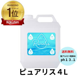 アルカリ電解水 4L 洗剤 掃除 床清掃 簡単 除菌 クリーナー ペット 匂い 油汚れ 換気扇 コンロ レンジ フローリング 壁紙 詰替え 大容量 業務用 家庭用 おすすめ 激落ち ピカピカ 人気 お得 ピュアリス アルカリpH13.1 送料無料 楽天最安値に挑戦！安全データシート付き