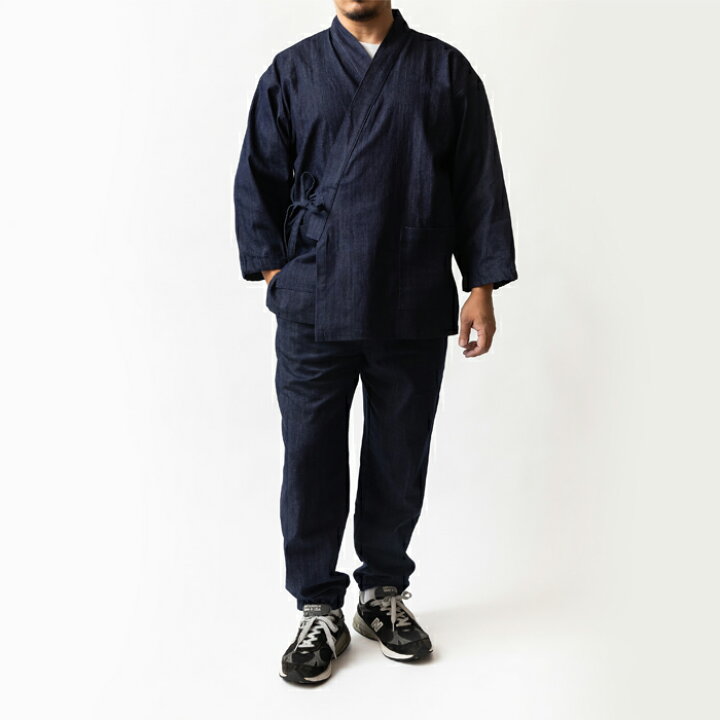 楽天市場】【さんび】 デニム作務衣 No.320 M/L 児島デニム 濃紺 日本  