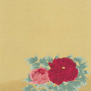 二幅(68cm幅) 日本画作家 正絹ちりめん風呂敷 【松尾敏男・朱牡丹】 ふろしき 絹 シルク 進物 お祝い 御祝 婚礼 引出物 内祝い 伝統品 ギフト 京都 メール便対応 さんび 日本製