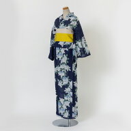 ゆかた 古今 小紫陽花 （紺） 東レセオα乱絽 ネイビー 仕立て上がり プレタ 浴衣 レディース 婦人用 夏 …