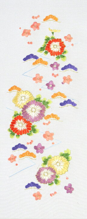 楽天市場】【ポイント5倍 クーポン発行】松竹菊 金糸入り手刺繍半衿 