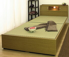 シングルサイズ（約）W101×215×72cm畳ベッド　日本製棚照明引出付畳ベッド友澤木工シングル　　A151