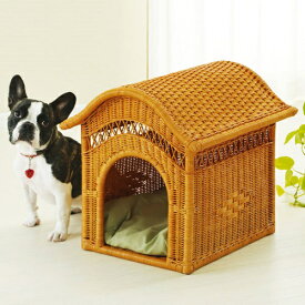 犬 猫 ペットハウス幅45×奥行54×高さ49cm 今枝商店　籐 ラタR283 R-283