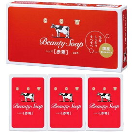 90g　1箱/3個入熨斗・包装対応赤箱　[しっとり]洗顔にも使えますカウブランド赤箱　牛乳石鹸2353-061