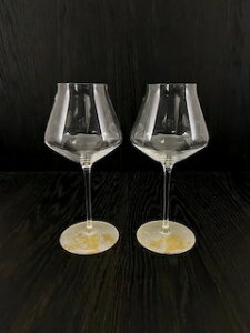 ワイングラス 2組セット約直径6.2センチ 漆塗りの洋食器漆ガラス食器 食洗機対応塗り工房ふじいMAJO マジョ ぺルラ2P金箔 マジョホワイト色 18-D-009-W