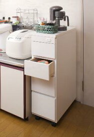 スリムキッチンカウンター スリムラック幅25.5奥行55高さ85cm前面コンセント　日本製キッチンチェストSA-0002