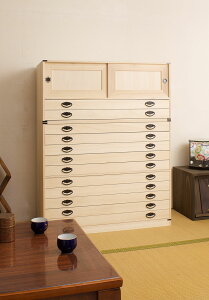 上置引戸2杯+桐10段たとう紙を折らずに収納桐箪笥 着物収納桐タンス 着物収納日本製 完成品HI-2004