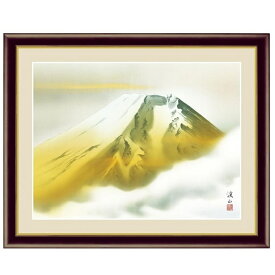 富士山水画額絵 「 金富士 」 作:伊藤渓山 (F6サイズ・額飾り：52×42cm) G4-BF044