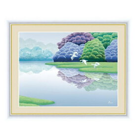 アート額絵 「 湖畔早春 」 作:竹内 凛子 (F6サイズ・額飾り：52×42cm) G4-CA003