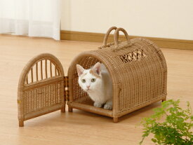 犬 猫 移動用バスケットペットハウス ペットキャリー バスケット今枝商店　籐 ラタンR281 R-281
