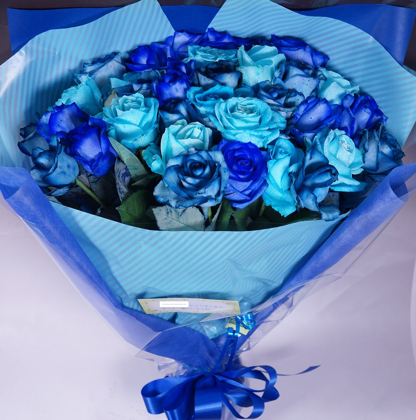 楽天市場】青バラの花束【35本】3種類の青バラが選べる 青いバラ 青