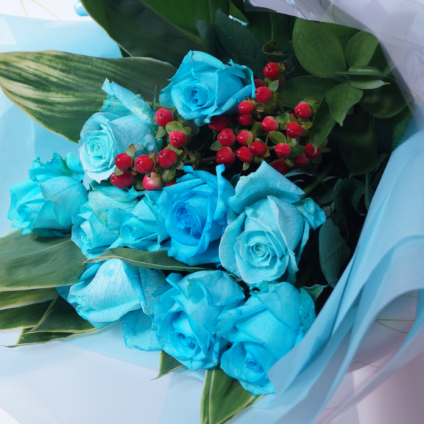 楽天市場】青バラの花束【10本】3種類の青バラが選べる 青いバラ 青い