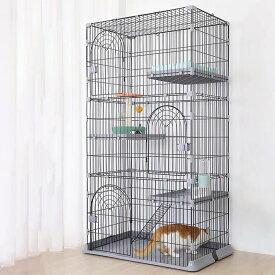 猫ケージ 3段 大型 多頭飼い キャットケージ 猫ゲージ ペットケージ 留守番 脱走防止 安全設計 梯子付き ドア付き 組立簡単 猫 脱走防止 ゲージ 大型 キャットケージ3段 多頭飼い ケージ キャットドア