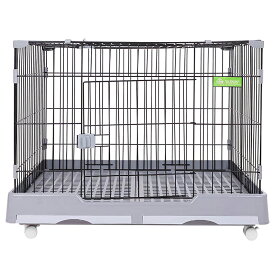 ペットケージ コンパクト キャットケージ ウサギケージ 犬ケージ うさぎ ケージ小動物向け キャスター付き トイレトレー付 猫ケージ ペットゲージ 天窓 上から入る 脱走防止 移動楽々 ケージ 檻 ねこ 猫アンダートレー付き