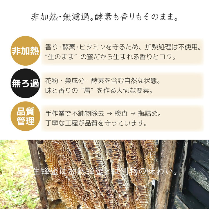 楽天市場】日本ミツバチ 蜂蜜 国産はちみつ 非加熱 無添加｜原生林の花 