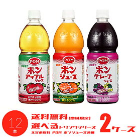 【※東北地方・北海道・沖縄県配送不可】【送料無料】【選べる2ケース】えひめ飲料 POM ポンジュース 各種 800mlPET×6本入 2ケース［オレンジ アップル グレープ］