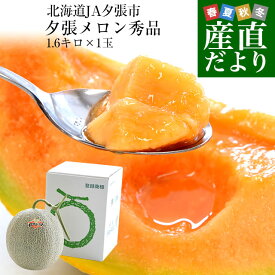 北海道より産地直送 JA夕張市 夕張メロン 秀品 1玉(1.6キロ×1玉) 送料無料ゆうばり 夕張キング めろん