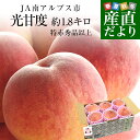 山梨県JA南アルプス市 南アルプスの桃 光甘度(こうかんど) 特赤秀品以上 大玉 約1.8キロ (5玉から6玉) 送料無料 　桃　もも ギフト 夏ギフト お中元 御中元