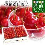 山形県より産地直送 さくらんぼ佐藤錦 大粒Lサイズ　秀品1キロ (500g×2P入) 送料無料 クール便　サクランボ　桜桃