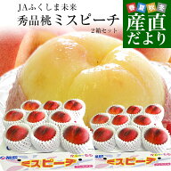 福島県より産地直送 JAふくしま未来 秀品桃 ミスピーチ 約2キロ×2箱セット (5玉から9玉×2箱) 送料無料 …
