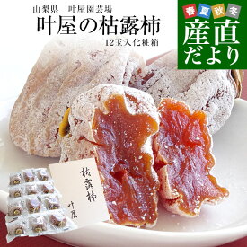 【お歳暮 ギフト】 山梨県より産地直送 山梨県南アルプス市 叶屋園芸場 枯露柿 12玉入化粧箱（1玉48g以上×12入） 送料無料 ころ柿 干柿