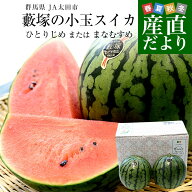 群馬県JA太田市 藪塚の小玉スイカ (ひとりじめ または まなむすめ) 秀品 大玉サイズ 計4キロ（約2キロ×2…