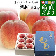 山梨県より産地直送 JAふえふき八代支所 八代の特秀桃 一桃匠 (いっとうしょう) 約2キロ (5玉から7玉) 送…