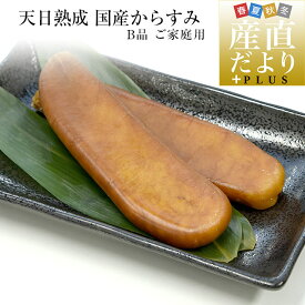 鹿児島県 山田水産より直送 天日熟成 国産からすみ B品 ご家庭用 Mサイズ 片腹× 2本入り（71gから90g×2本） 送料無料 カラスミ ボラ 珍味 魚卵 おつまみ ※クール冷凍便