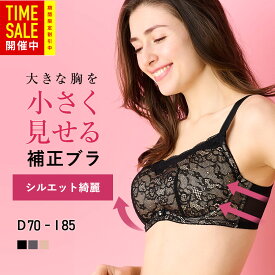 【タイムセール限定31%OFF】【小さく見せるブラ×補正】 脇高 ブラジャー 補正下着 フルカップ 脇高設計 背中すっきり きれいに見せる レースデザイン ホールド 大きいサイズ 【ルルスマートブラ】