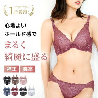 【24%OFFセール】【まる胸メーカー】 育乳 ブラジャー&ショーツ 累計9万枚突破 ブラショーツセット レー…