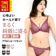 【24%OFFセール】【まる胸メーカー】 育乳 ブラジャー&ショーツ 累計9万枚突破 ブラショーツセット レー…
