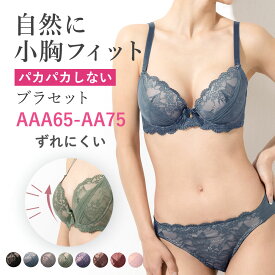 【高評価★4.67】小胸さん専用 プチバスト ブラジャー ショーツ セット AAA AA カップ ブラセット 下着 盛りブラ チュール 花柄 レース フェミニン 可愛い【三恵】