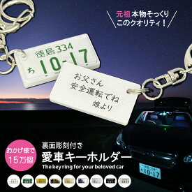 【新生活応援5％OFFクーポン4/20まで】裏面彫刻付 超リアル ナンバープレート キーホルダー（自動車）2026年 父の日 文字が消えない 彫刻 車好き 退職記念品の 納車記念 愛車 名入れ オーダーメイド メーカー 車種 納車日 走行距離 刻印 プレゼン