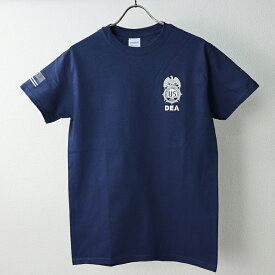 US. ポリス系Tシャツ[DEA] (ネイビー)　アメリカ アメリカンポリス LE 警察 POLICE 新品 ロゴ 麻薬取締局 GILDAN　エスアンドグラフ