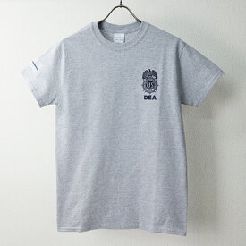 US. ポリス系Tシャツ[DEA] (グレー)　アメリカ アメリカンポリス LE 警察 POLICE 新品 ロゴ 麻薬取締局 GILDAN　エスアンドグラフ