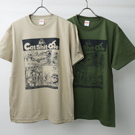 小林源文 Cat Shit One Tシャツ　Genbun うさぎ ベトナム ミリタリー 漫画 OD カーキ 綿100 5.6 CAB　エスアンドグラフ