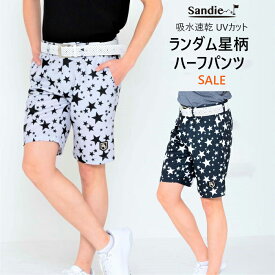 メンズランダム星柄ハーフパンツ【在庫一掃SALE】ゴルフウェアメンズパンツ ゴルフメンズパンツ メンズゴルフパンツ ゴルフハーフパンツ ハーフパンツゴルフ グレー ネイビー 紺 吸水速乾 UVカット 透け防止 ストレッチ M L XL