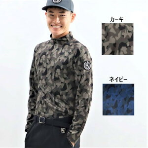 迷彩柄ハイネック【在庫一掃SALE】ゴルフメンズ メンズゴルフ メンズゴルフウェア ゴルフウェアメンズ ゴルフメンズウェア ゴルフメンズウェアシャツ M/L/XL 日本製 ゴルフメンズシャツ 迷彩