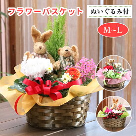 最短翌日配送 誕生日 花 父の日 寄せ鉢 開店 開院 周年 記念日 お祝い 送別会 ギフト プレゼント うさぎ くま お供え 結婚 出産 御礼 義母 還暦 古希 ぬいぐるみ付 ML 動物