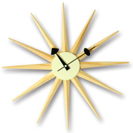 【正規ライセンス】【デザイナー：ジョージ・ネルソン】商品名： SUNBURST clock（サンバースト・クロック）【ネルソンクロック】【大きい】【壁掛け】【時計】【オブジェ】【ミッドセンチュリー】【木製】【デザイン】